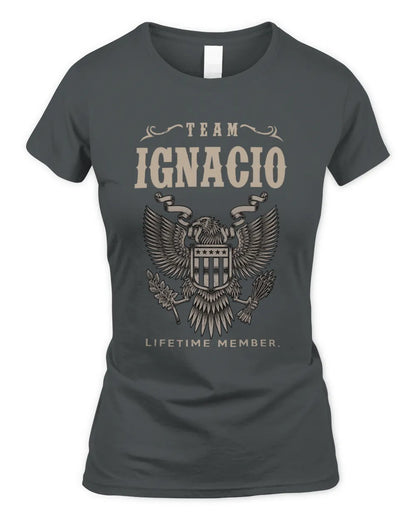 IGNACIO TP06-K82 – Personalized Classic Style Apparel “Team NAME Lifetime Member” - Women's Standard T-Shirt - Charcoal