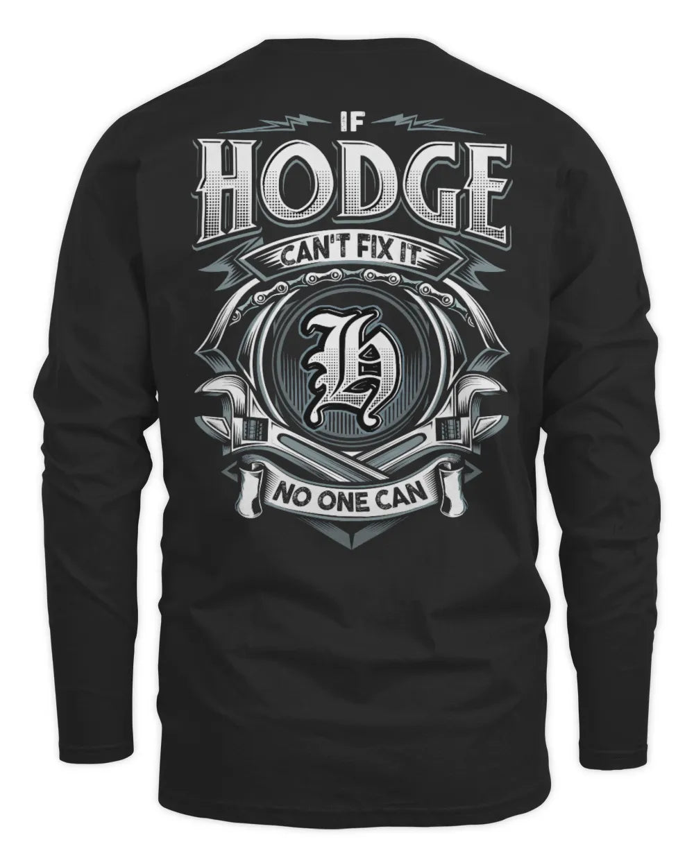 HODGE AP81-K4-626 - Personalized Ahmed Quote Apparel “If Ahmed Can't Fix It, No One Can” - Men's Long Sleeved T-Shirt - Black