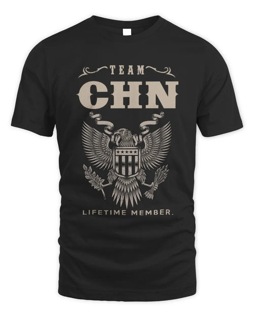 CHN TP06-K82 – Personalized Classic Style Apparel “Team NAME Lifetime Member” - Unisex Standard T-Shirt - Black