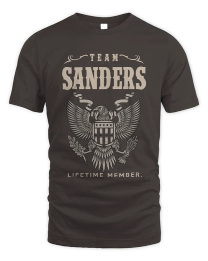 SANDERS TP06-K82 – Personalized Classic Style Apparel “Team NAME Lifetime Member” - Unisex Standard T-Shirt - Dark Chocolate