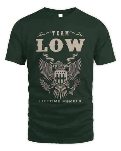 LOW TP06-K82 – Personalized Classic Style Apparel “Team NAME Lifetime Member” - Unisex Standard T-Shirt - Forest Green