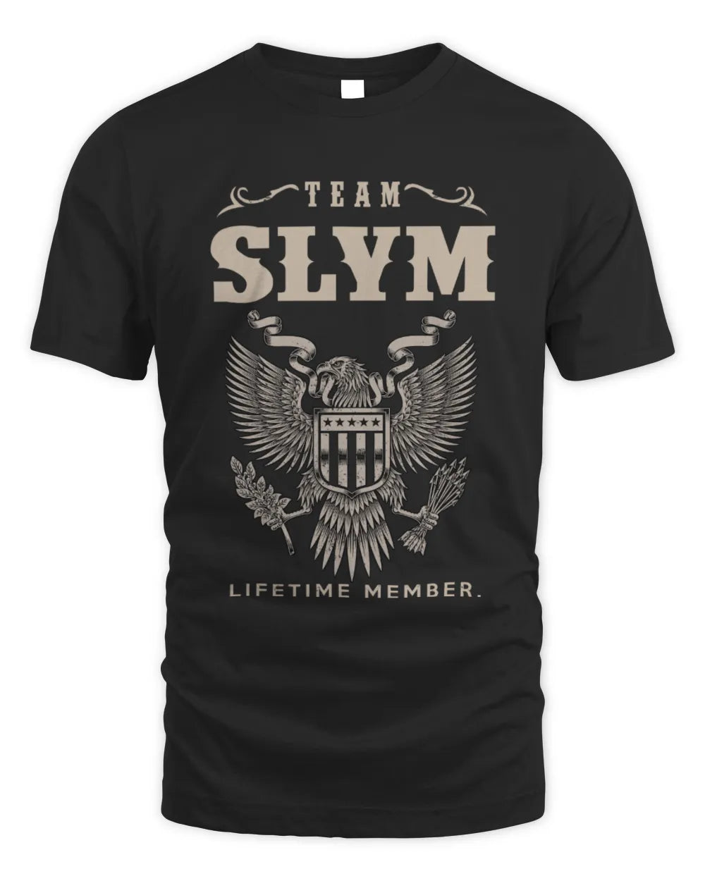 SLYM TP06-K82 – Personalized Classic Style Apparel “Team NAME Lifetime Member” - Unisex Standard T-Shirt - Black