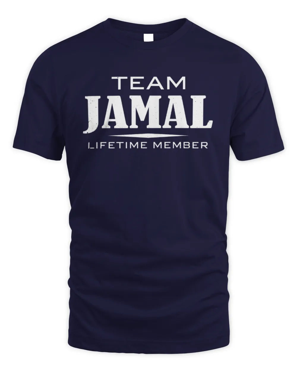 JAMAL BL62-K4-128 - Personalized “Team NAME Lifetime Member” - Unisex Standard T-Shirt - Navy