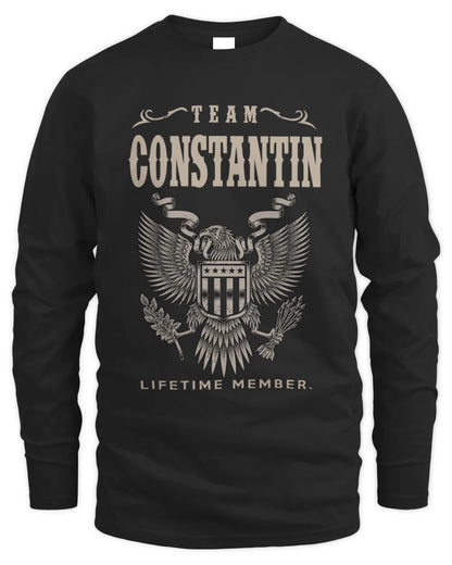 CONSTANTIN TP06-K82 – Personalized Classic Style Apparel “Team NAME Lifetime Member” - Men's Long Sleeved T-Shirt - Black