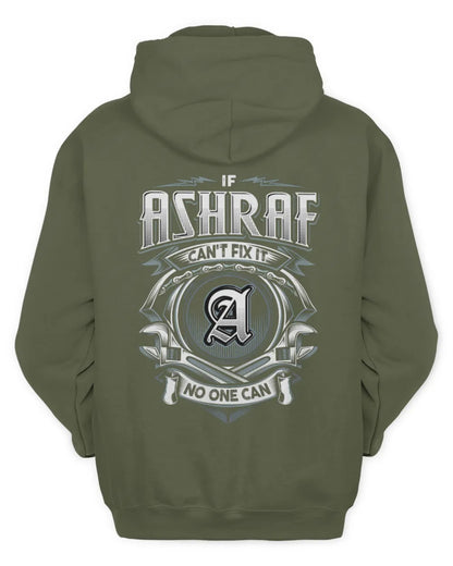 ASHRAF AP81-K4-626 - Personalized Ahmed Quote Apparel “If Ahmed Can't Fix It, No One Can” - Unisex Hoodie - Military Green