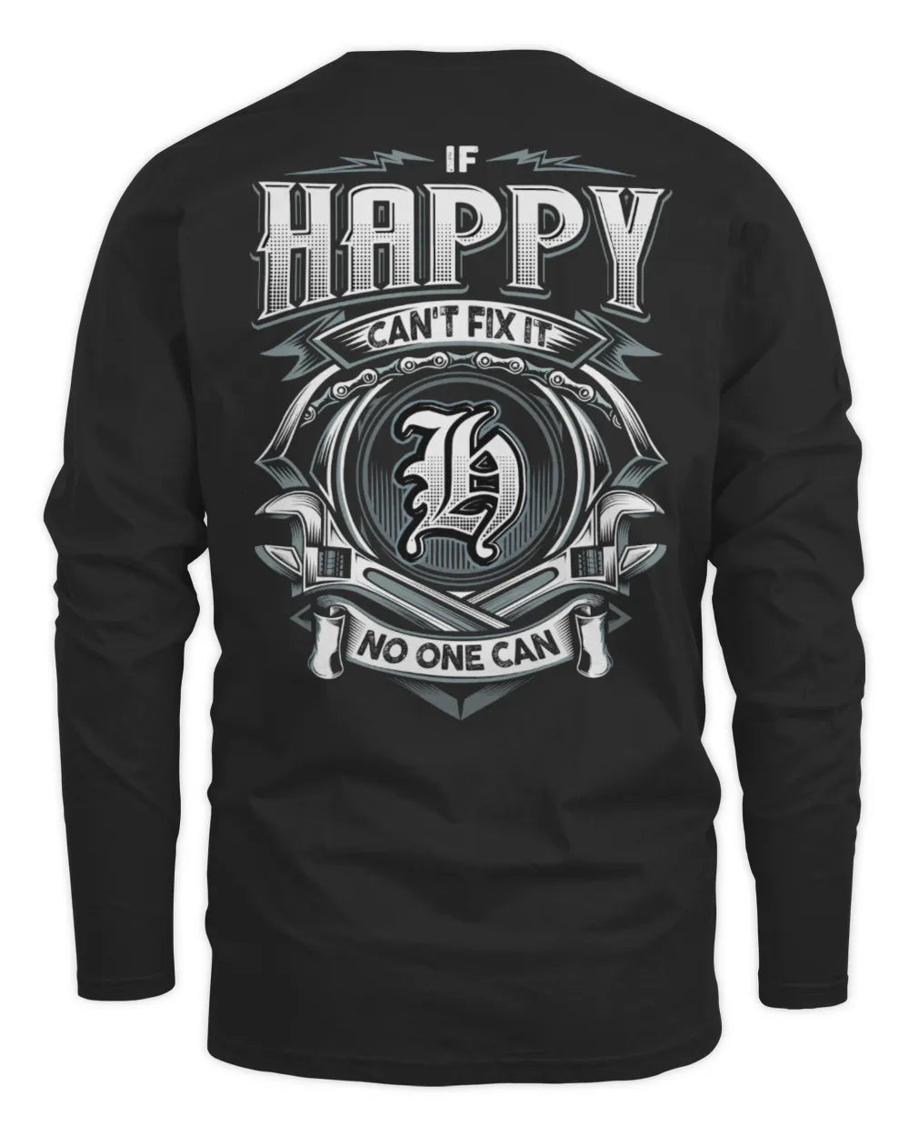 HAPPY AP81-K4-626 - Personalized Ahmed Quote Apparel “If Ahmed Can't Fix It, No One Can” - Men's Long Sleeved T-Shirt - Black