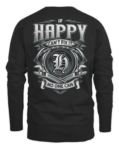 HAPPY AP81-K4-626 - Personalized Ahmed Quote Apparel “If Ahmed Can't Fix It, No One Can” - Men's Long Sleeved T-Shirt - Black