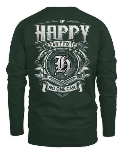 HAPPY AP81-K4-626 - Personalized Ahmed Quote Apparel “If Ahmed Can't Fix It, No One Can” - Men's Long Sleeved T-Shirt - Forest Green