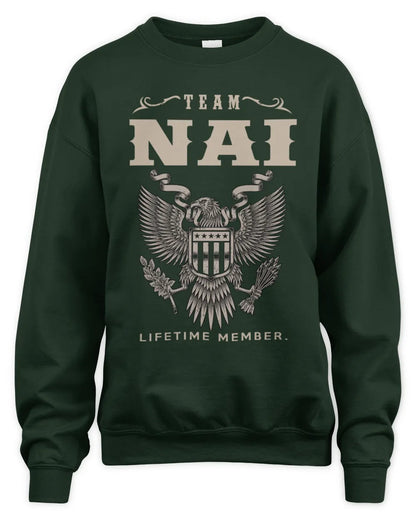 NAI TP06-K82 – Personalized Classic Style Apparel “Team NAME Lifetime Member” - Unisex Sweatshirt - Forest Green