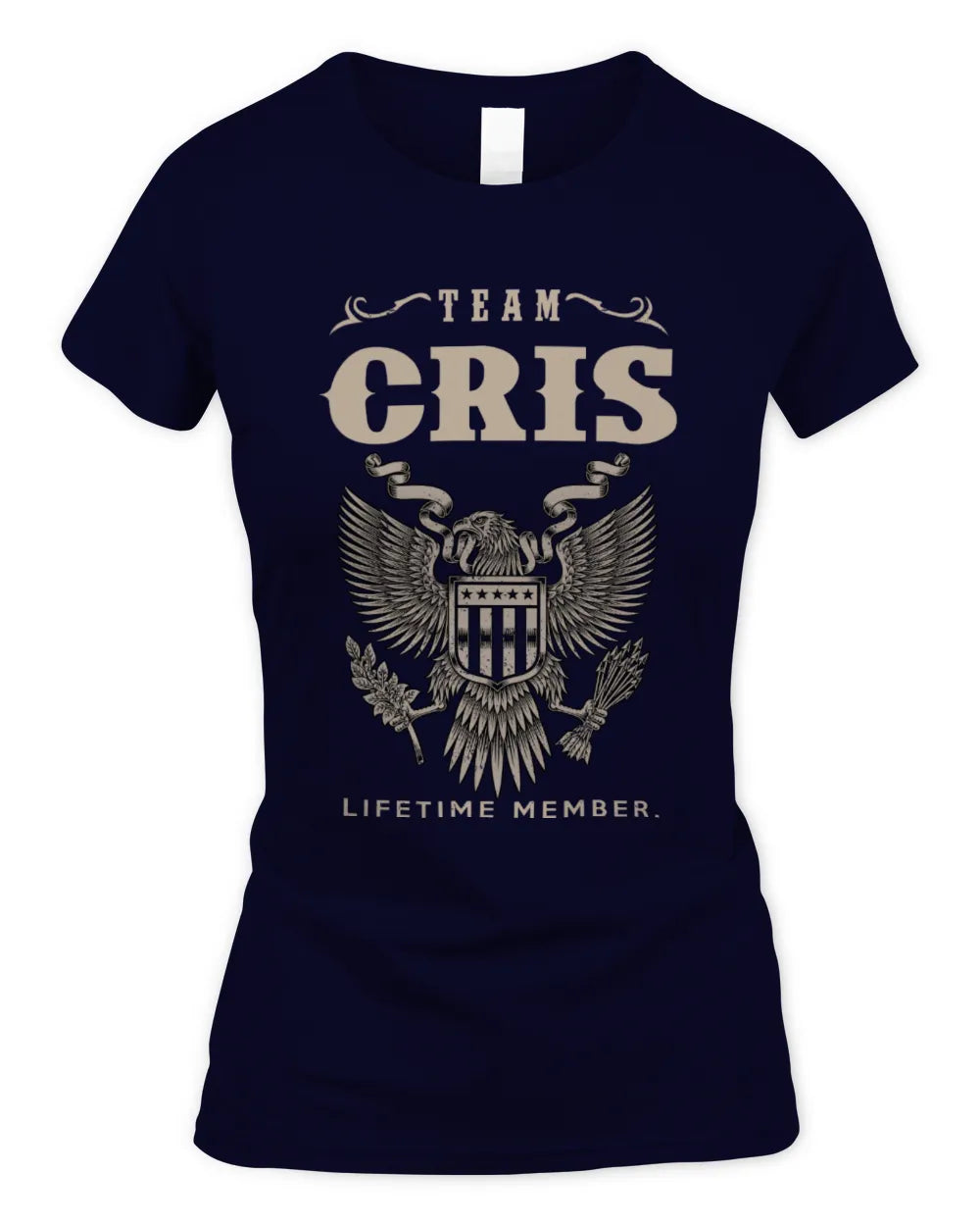 CRIS TP06-K82 – Personalized Classic Style Apparel “Team NAME Lifetime Member” - Women's Standard T-Shirt - Navy