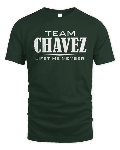 CHAVEZ BL62-K4-128 - Personalized “Team NAME Lifetime Member” - Unisex Standard T-Shirt - Forest Green