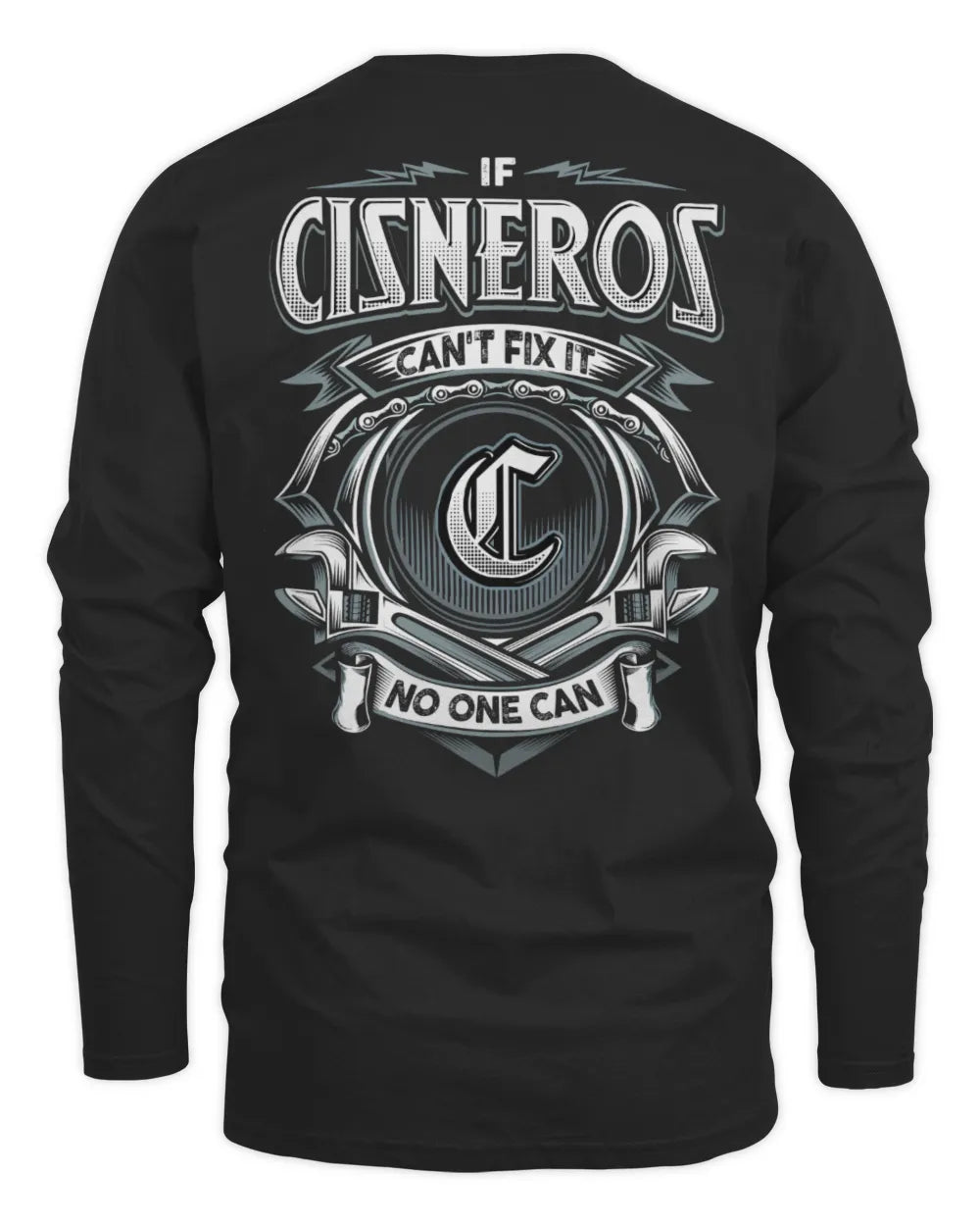 CISNEROS AP81-K4-626 - Personalized Ahmed Quote Apparel “If Ahmed Can't Fix It, No One Can” - Men's Long Sleeved T-Shirt - Black