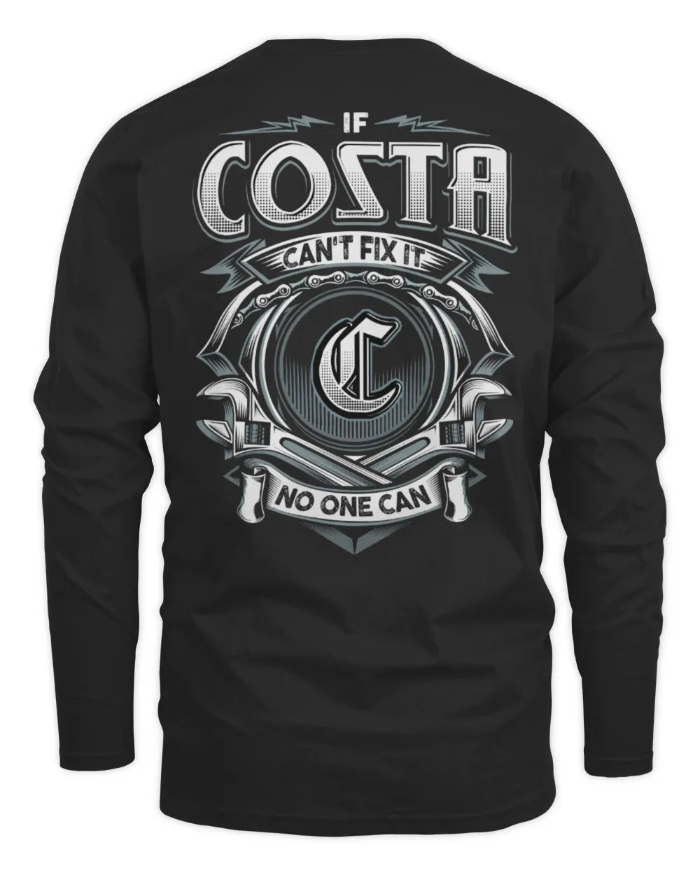 COSTA AP81-K4-626 - Personalized Ahmed Quote Apparel “If Ahmed Can't Fix It, No One Can” - Men's Long Sleeved T-Shirt - Black