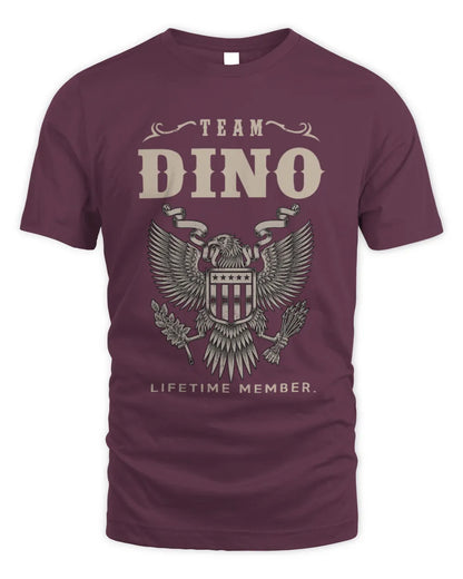 DINO TP06-K82 – Personalized Classic Style Apparel “Team NAME Lifetime Member” - Unisex Standard T-Shirt - Maroon
