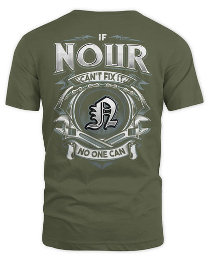 NOUR AP81-K4-626 - Personalized Ahmed Quote Apparel “If Ahmed Can't Fix It, No One Can” - Unisex Standard T-Shirt - Military Green