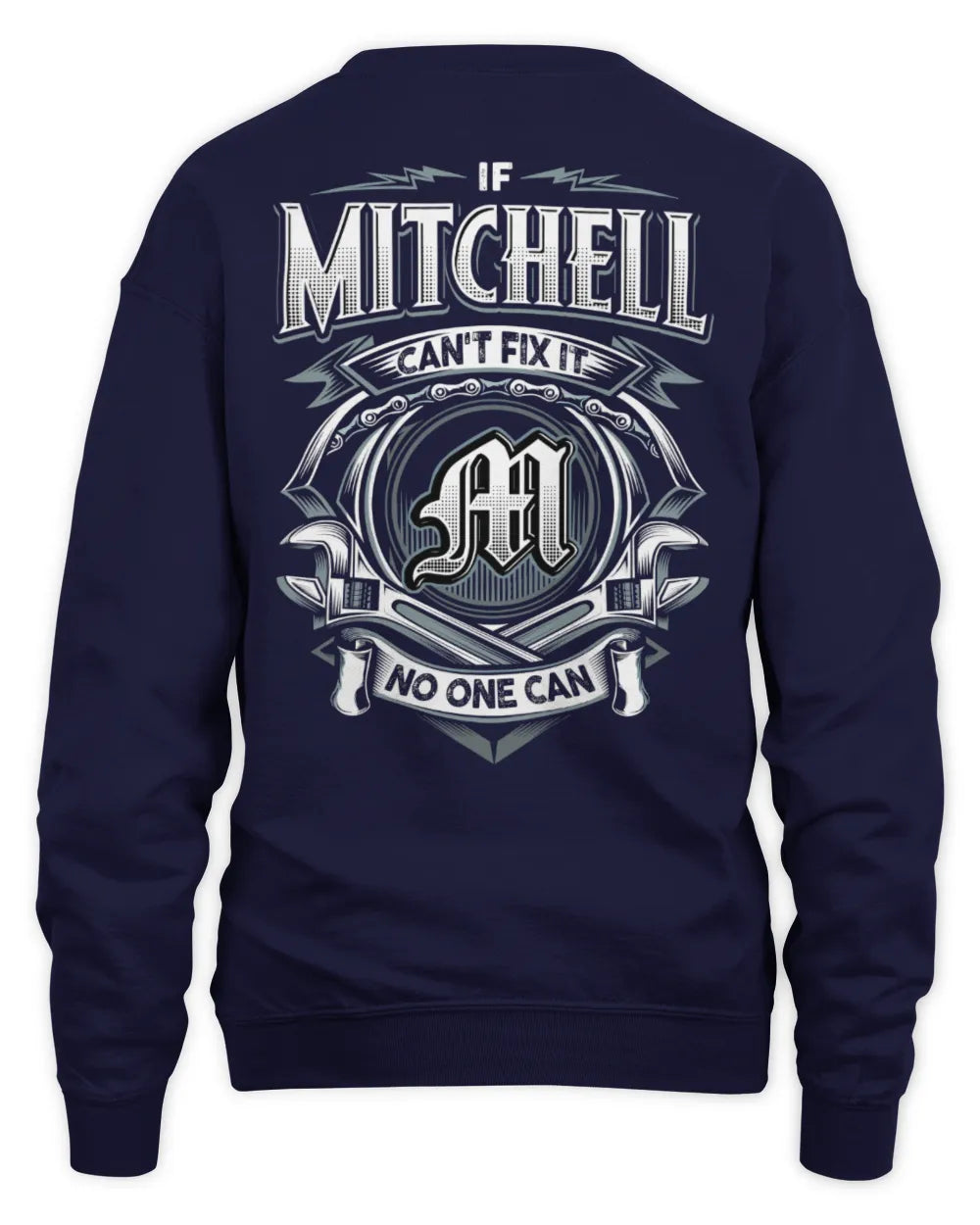 MITCHELL AP81-K4-626 - Personalized Ahmed Quote Apparel “If Ahmed Can't Fix It, No One Can” - Unisex Sweatshirt - Navy