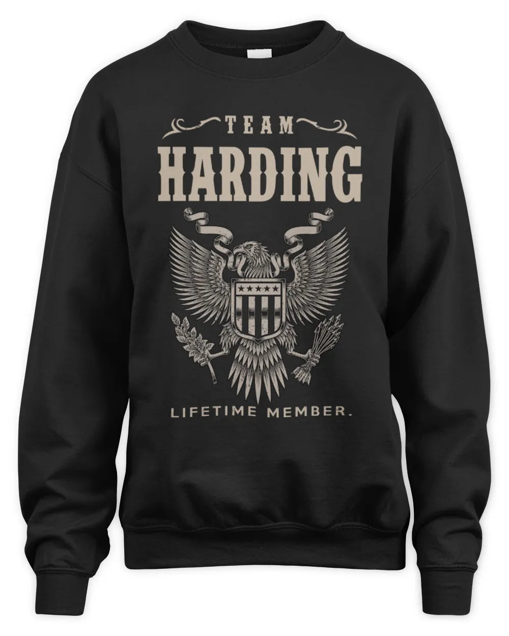 HARDING TP06-K82 – Personalized Classic Style Apparel “Team NAME Lifetime Member” - Unisex Sweatshirt - Black
