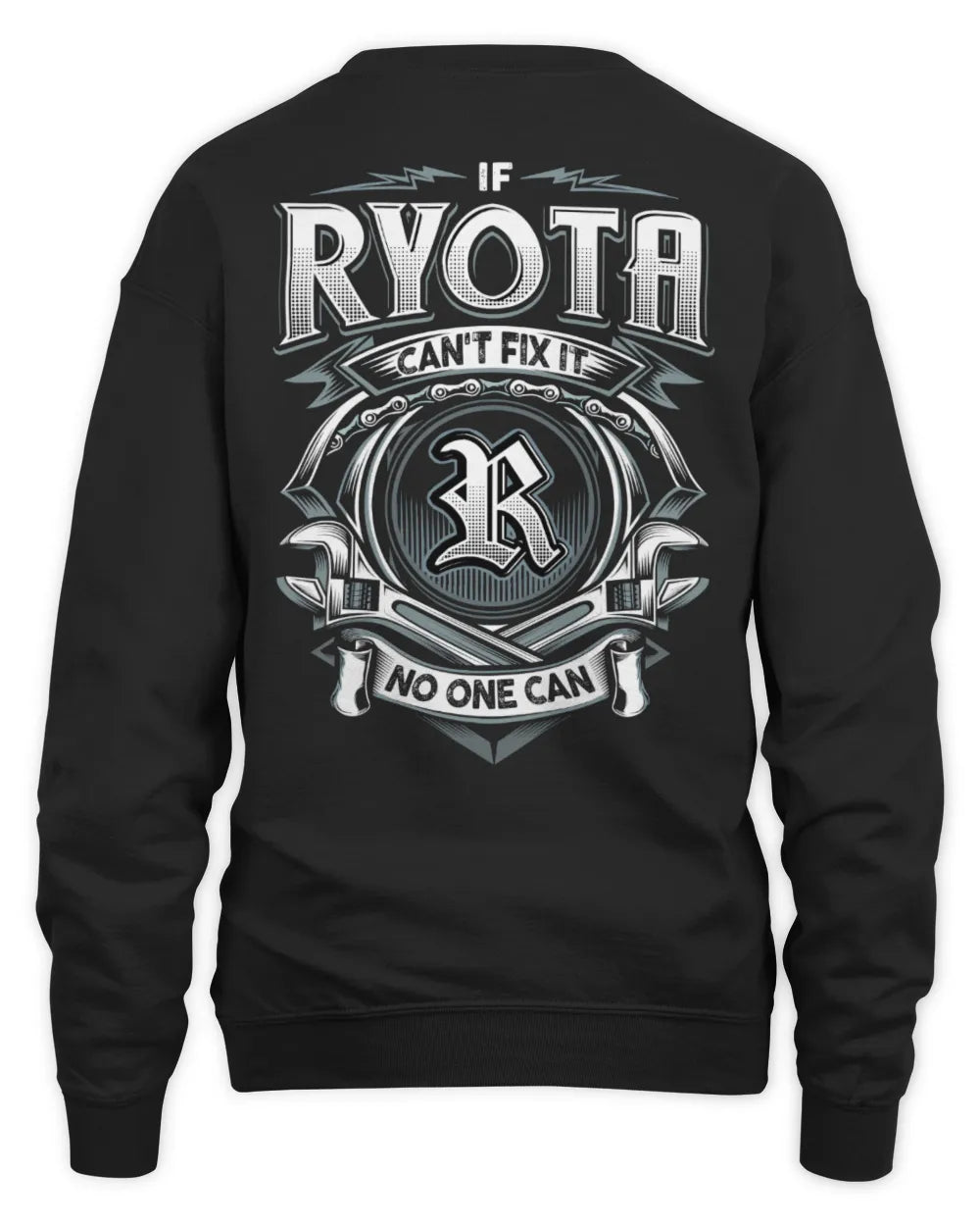 RYOTA AP81-K4-626 - Personalized Ahmed Quote Apparel “If Ahmed Can't Fix It, No One Can” - Unisex Sweatshirt - Black