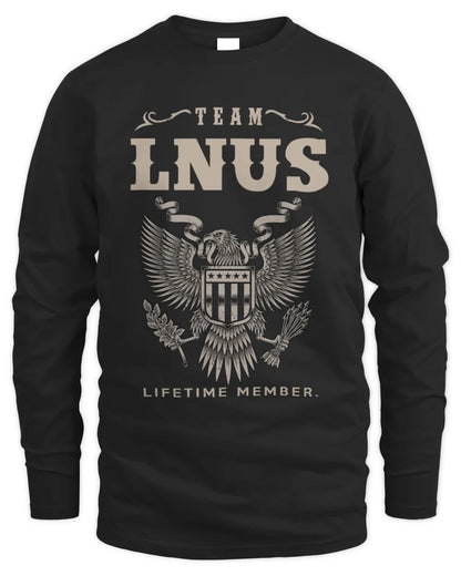 LNUS TP06-K82 – Personalized Classic Style Apparel “Team NAME Lifetime Member” - Men's Long Sleeved T-Shirt - Black
