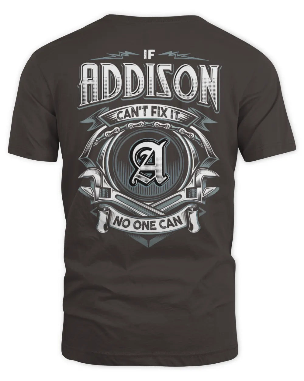 ADDISON AP81-K4-626 - Personalized Ahmed Quote Apparel “If Ahmed Can't Fix It, No One Can” - Unisex Standard T-Shirt - Dark Chocolate