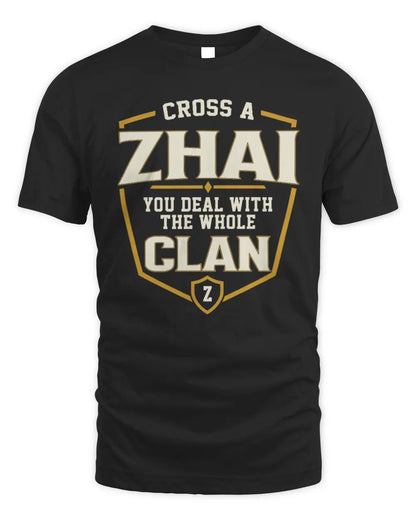 ZHAI NT1-K008 Cross A/An NAME, You Deal With the Whole Clan | Personalized Vintage T-Shirt - Unisex Standard T-Shirt - Black