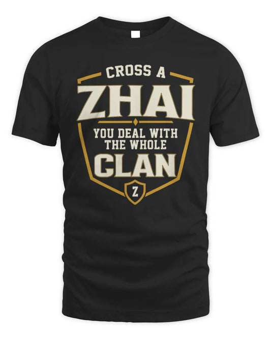 ZHAI NT1-K008 Cross A/An NAME, You Deal With the Whole Clan | Personalized Vintage T-Shirt - Unisex Standard T-Shirt - Black