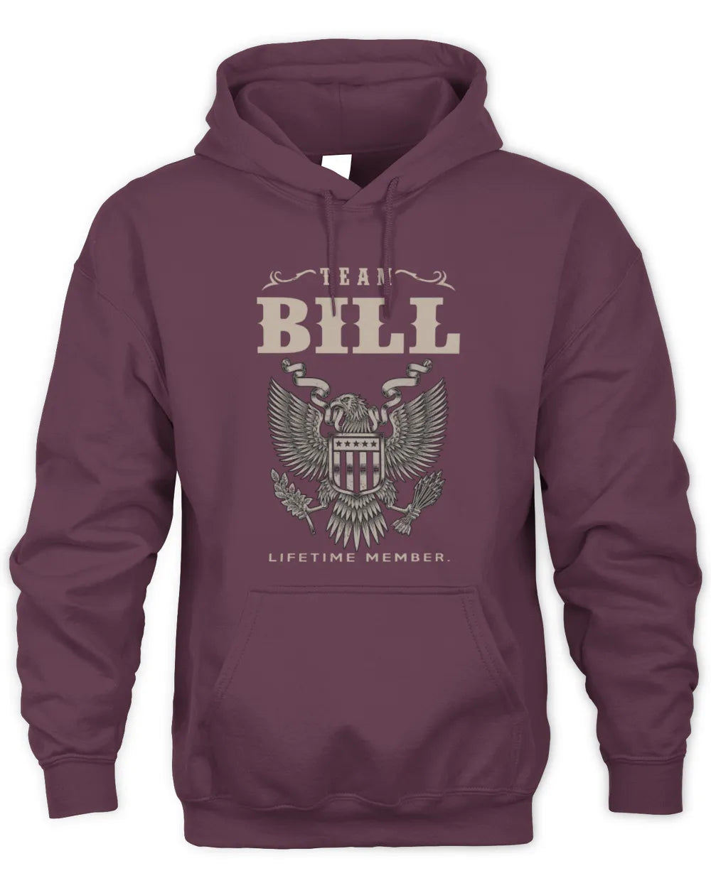 BILL TP06-K82 – Personalized Classic Style Apparel “Team NAME Lifetime Member” - Unisex Hoodie - Maroon