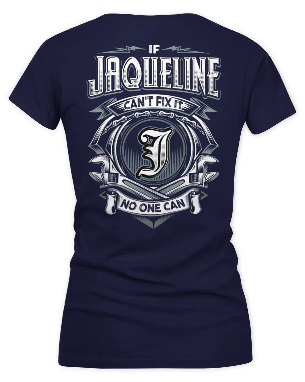 JAQUELINE AP81-K4-626 - Personalized Ahmed Quote Apparel “If Ahmed Can't Fix It, No One Can” - Women's V-Neck T-Shirt - Navy