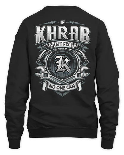 KHRAB AP81-K4-626 - Personalized Ahmed Quote Apparel “If Ahmed Can't Fix It, No One Can” - Unisex Sweatshirt - Black