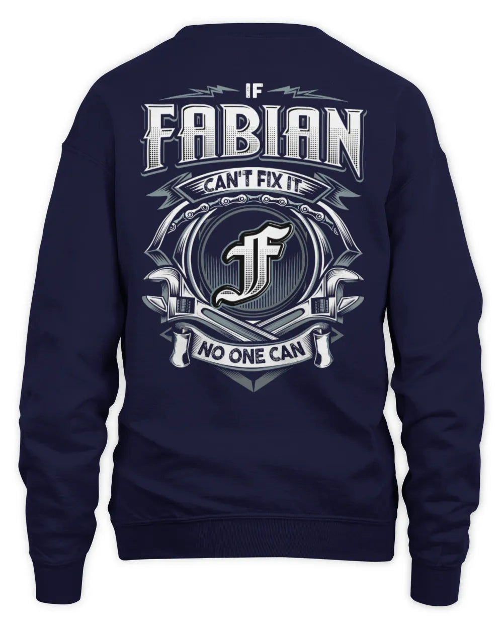 FABIAN AP81-K4-626 - Personalized Ahmed Quote Apparel “If Ahmed Can't Fix It, No One Can” - Unisex Sweatshirt - Navy