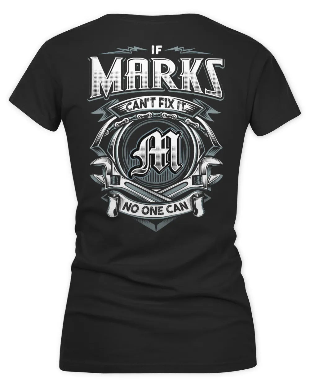 MARKS AP81-K4-626 - Personalized Ahmed Quote Apparel “If Ahmed Can't Fix It, No One Can” - Women's V-Neck T-Shirt - Black