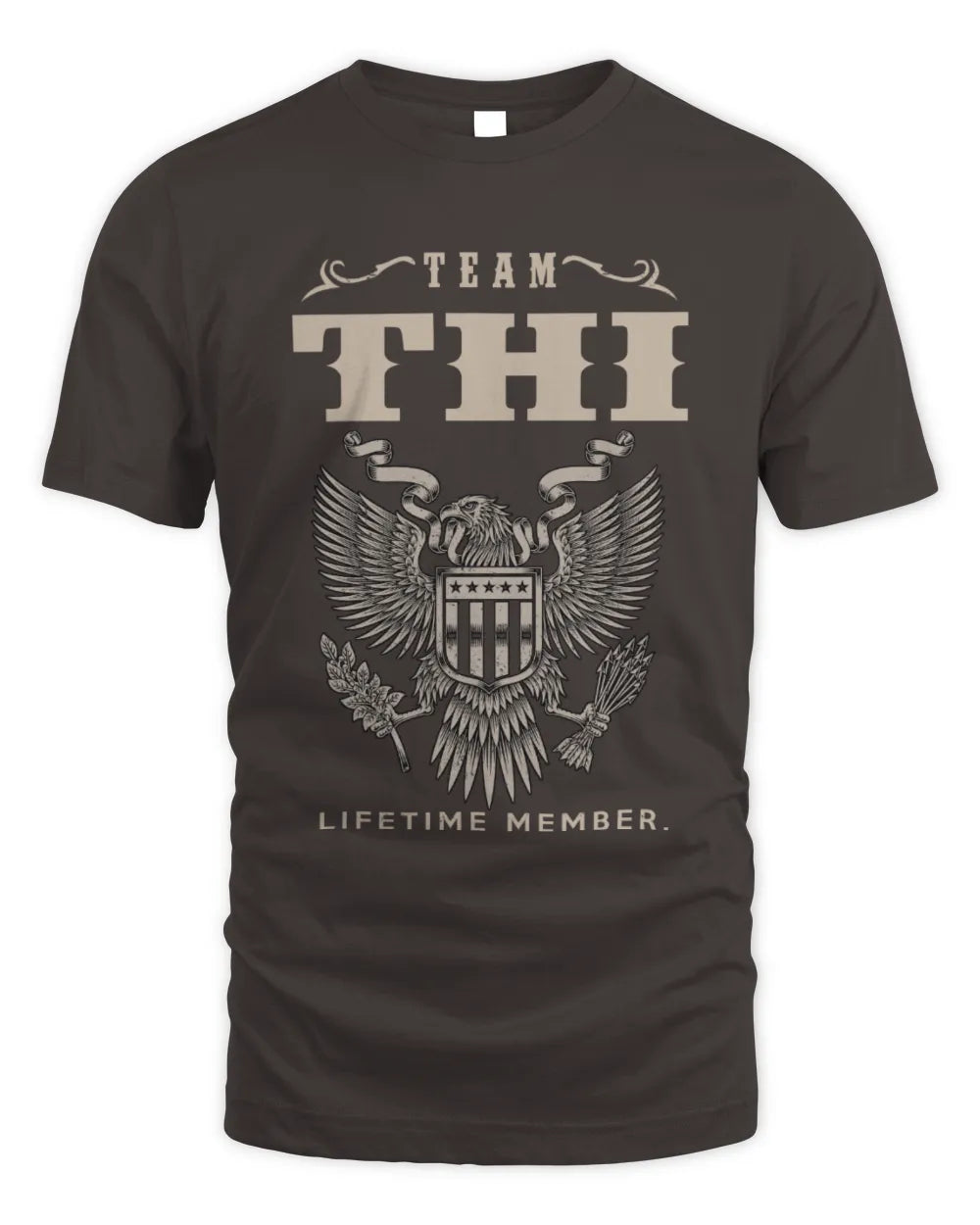 THI TP06-K82 – Personalized Classic Style Apparel “Team NAME Lifetime Member” - Unisex Standard T-Shirt - Dark Chocolate