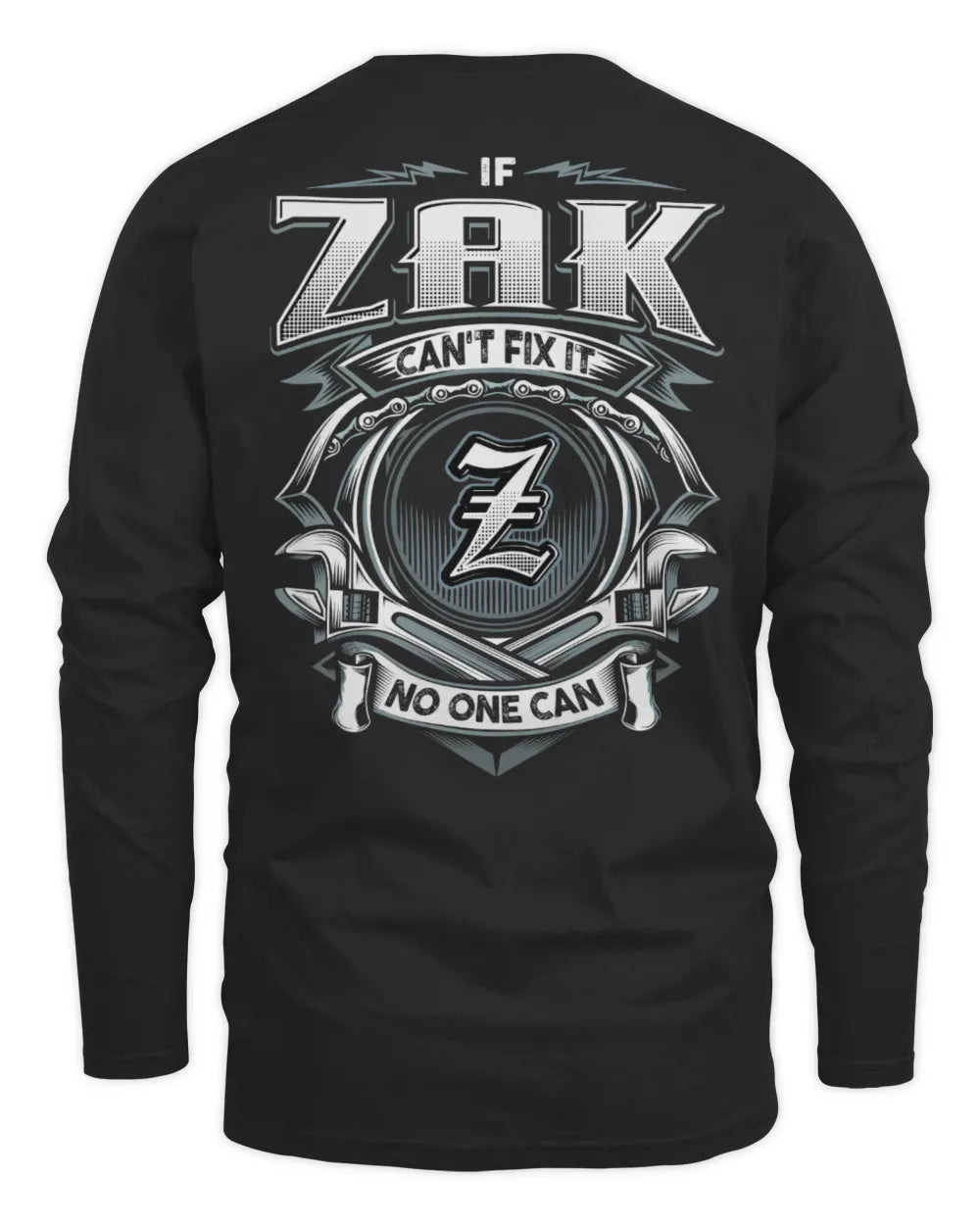 ZAK AP81-K4-626 - Personalized Ahmed Quote Apparel “If Ahmed Can't Fix It, No One Can” - Men's Long Sleeved T-Shirt - Black