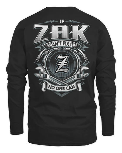 ZAK AP81-K4-626 - Personalized Ahmed Quote Apparel “If Ahmed Can't Fix It, No One Can” - Men's Long Sleeved T-Shirt - Black
