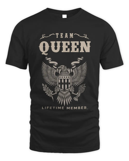 QUEEN TP06-K82 – Personalized Classic Style Apparel “Team NAME Lifetime Member” - Unisex Standard T-Shirt - Black