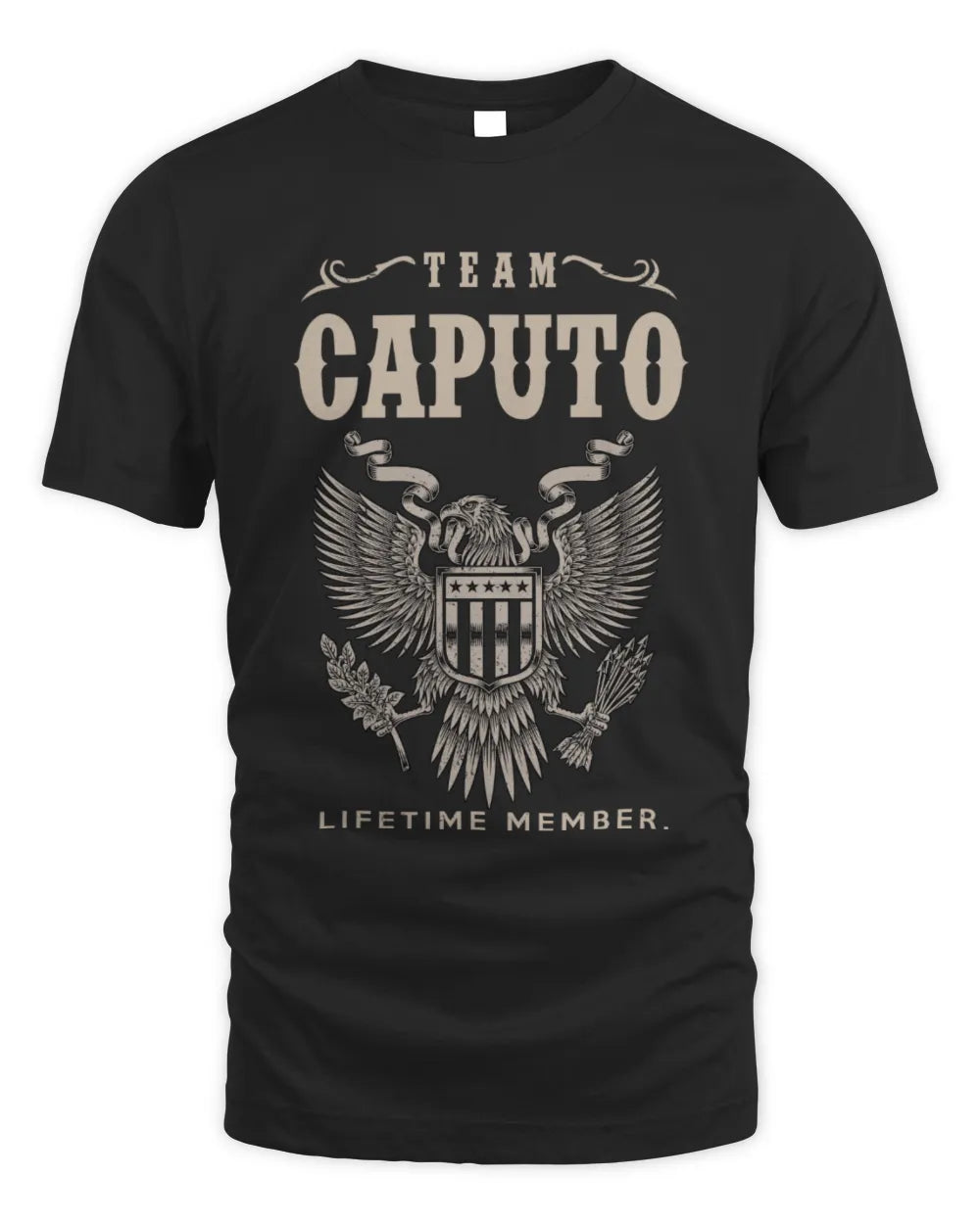 CAPUTO TP06-K82 – Personalized Classic Style Apparel “Team NAME Lifetime Member” - Unisex Standard T-Shirt - Black