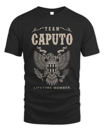 CAPUTO TP06-K82 – Personalized Classic Style Apparel “Team NAME Lifetime Member” - Unisex Standard T-Shirt - Black
