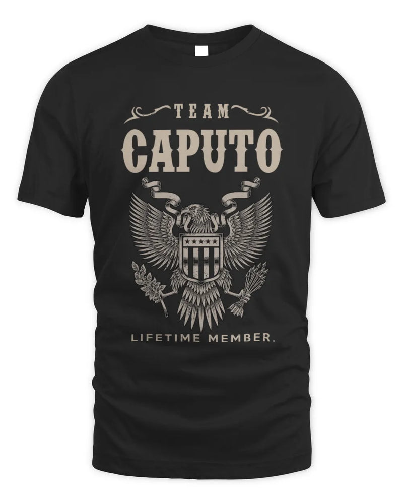 CAPUTO TP06-K82 – Personalized Classic Style Apparel “Team NAME Lifetime Member” - Unisex Standard T-Shirt - Black