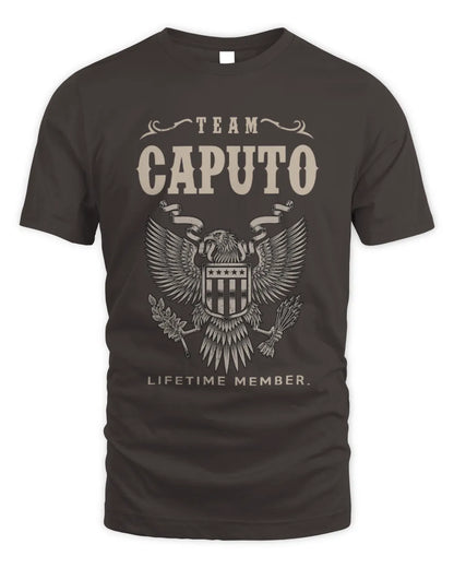 CAPUTO TP06-K82 – Personalized Classic Style Apparel “Team NAME Lifetime Member” - Unisex Standard T-Shirt - Dark Chocolate