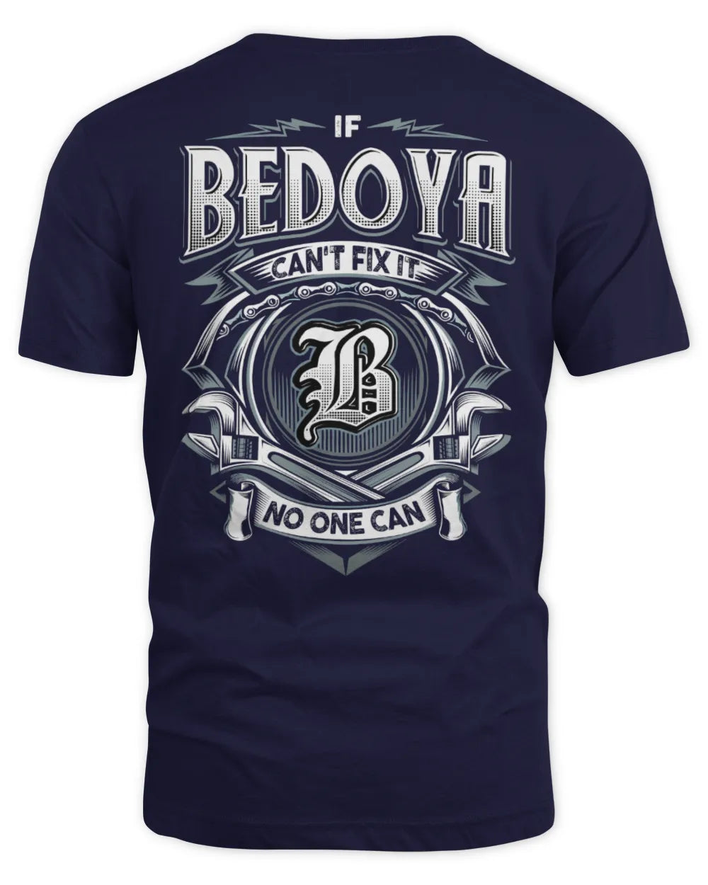 BEDOYA AP81-K4-626 - Personalized Ahmed Quote Apparel “If Ahmed Can't Fix It, No One Can” - Unisex Standard T-Shirt - Navy