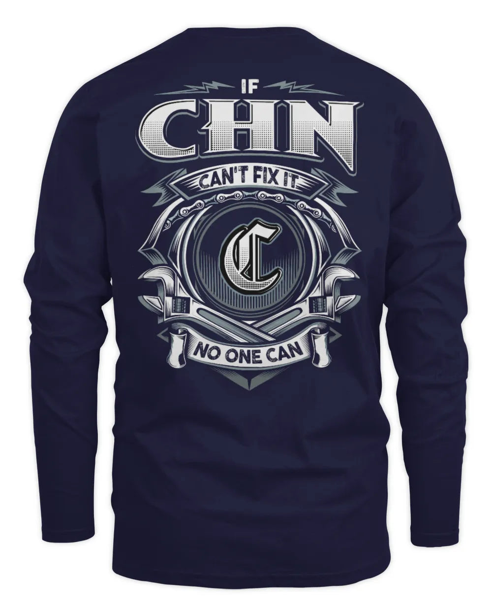CHN AP81-K4-626 - Personalized Ahmed Quote Apparel “If Ahmed Can't Fix It, No One Can” - Men's Long Sleeved T-Shirt - Navy