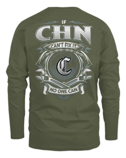 CHN AP81-K4-626 - Personalized Ahmed Quote Apparel “If Ahmed Can't Fix It, No One Can” - Men's Long Sleeved T-Shirt - Military Green