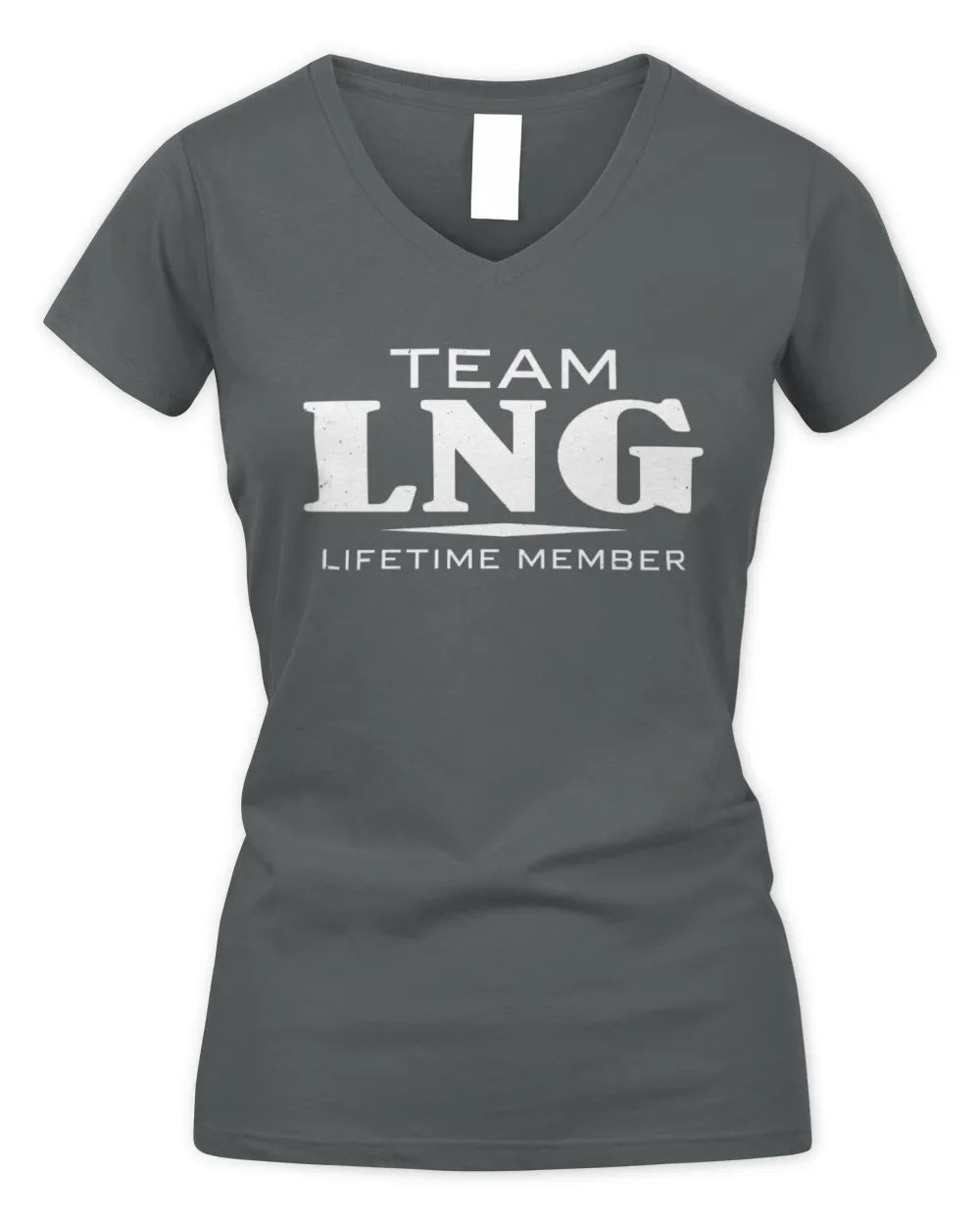 LNG BL62-K4-128 - Personalized “Team NAME Lifetime Member” - Women's V-Neck T-Shirt - Charcoal