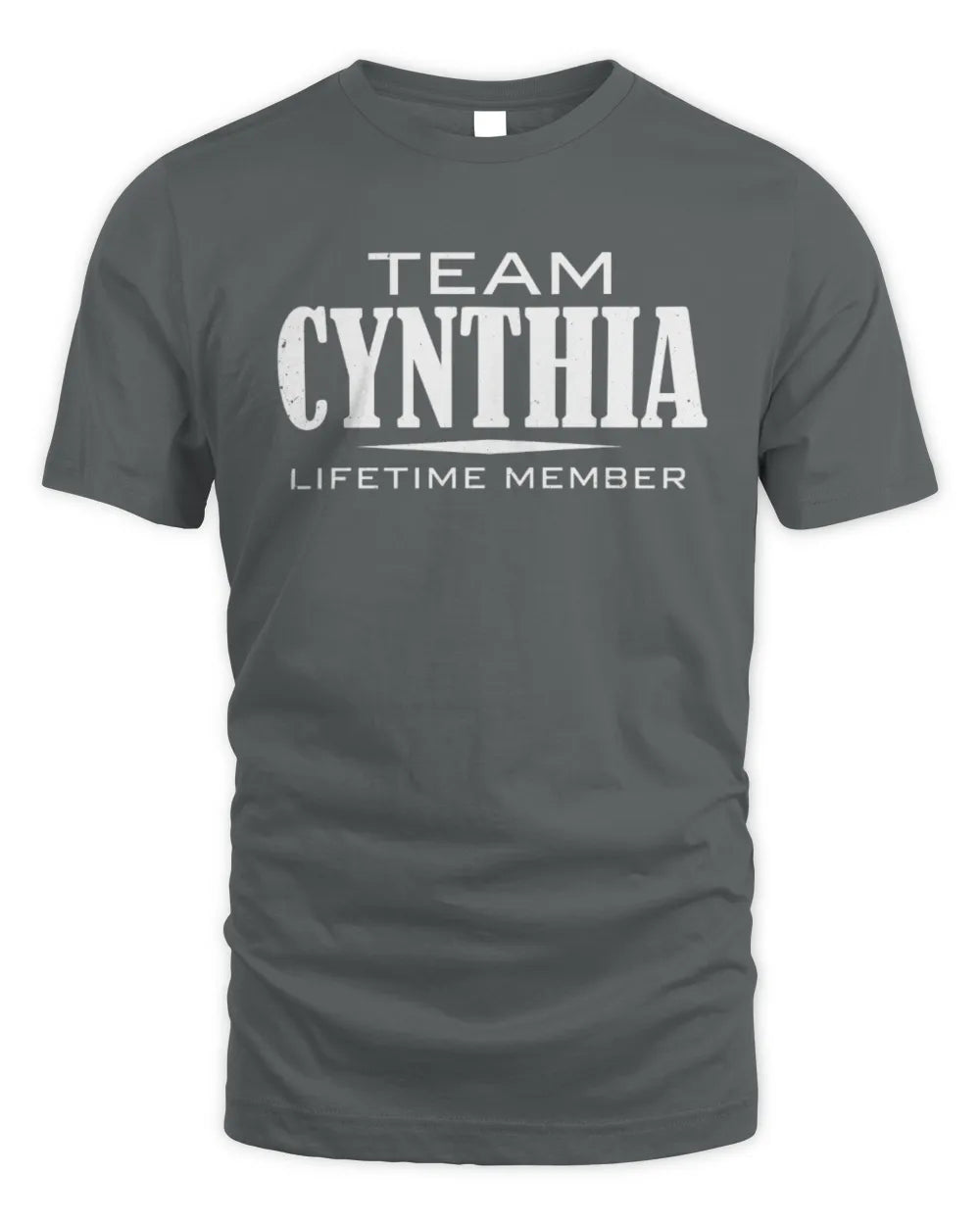 CYNTHIA BL62-K4-128 - Personalized “Team NAME Lifetime Member” - Unisex Standard T-Shirt - Charcoal