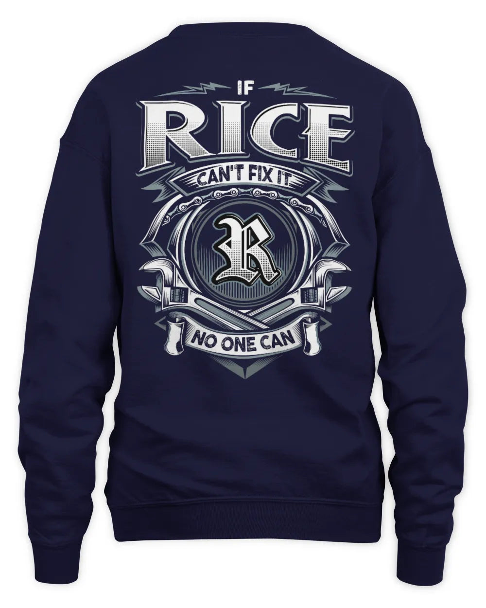 RICE AP81-K4-626 - Personalized Ahmed Quote Apparel “If Ahmed Can't Fix It, No One Can” - Unisex Sweatshirt - Navy