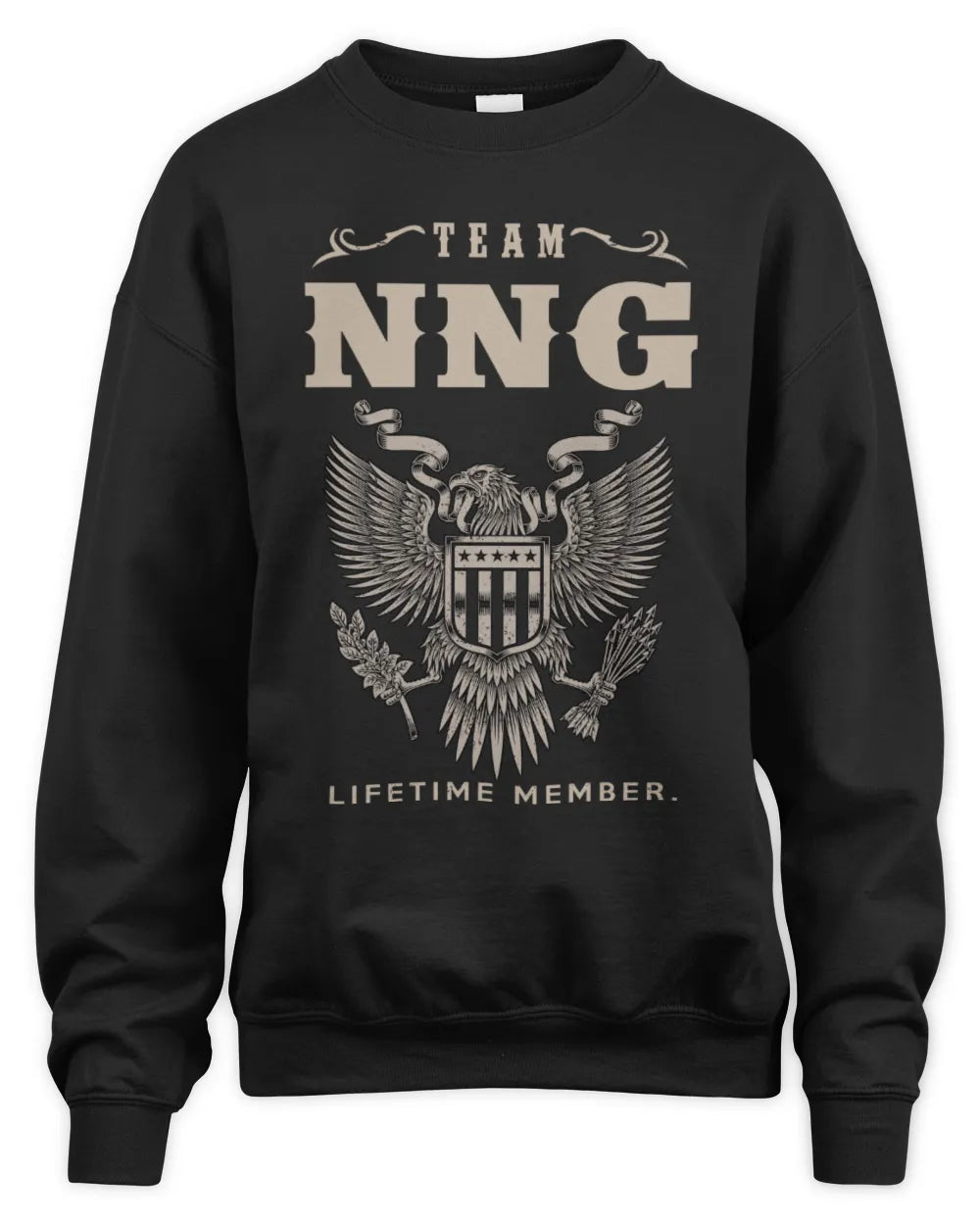 NNG TP06-K82 – Personalized Classic Style Apparel “Team NAME Lifetime Member” - Unisex Sweatshirt - Black