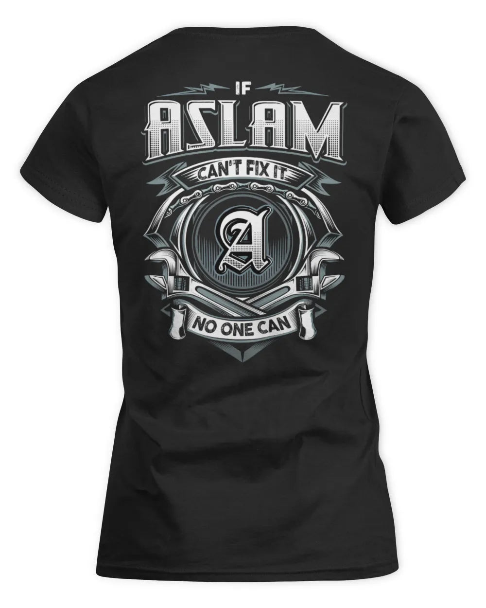 ASLAM AP81-K4-626 - Personalized Ahmed Quote Apparel “If Ahmed Can't Fix It, No One Can” - Women's Standard T-Shirt - Black