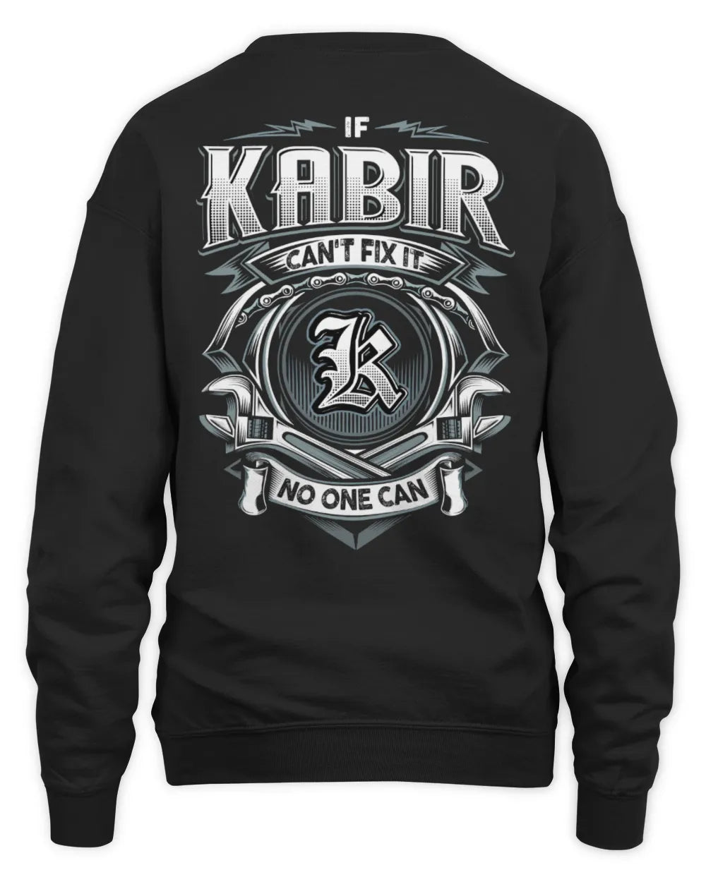 KABIR AP81-K4-626 - Personalized Ahmed Quote Apparel “If Ahmed Can't Fix It, No One Can” - Unisex Sweatshirt - Black