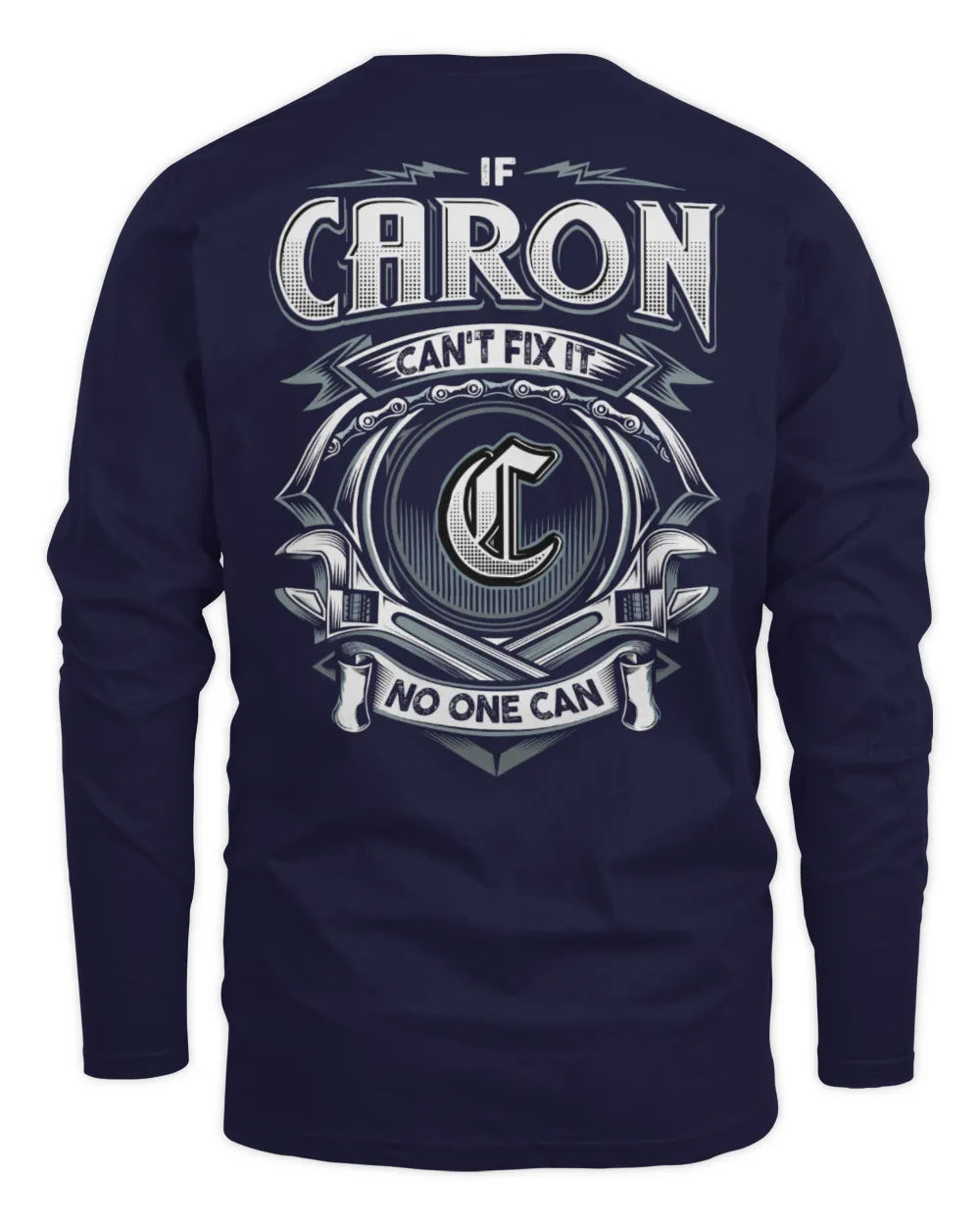 CARON AP81-K4-626 - Personalized Ahmed Quote Apparel “If Ahmed Can't Fix It, No One Can” - Men's Long Sleeved T-Shirt - Navy