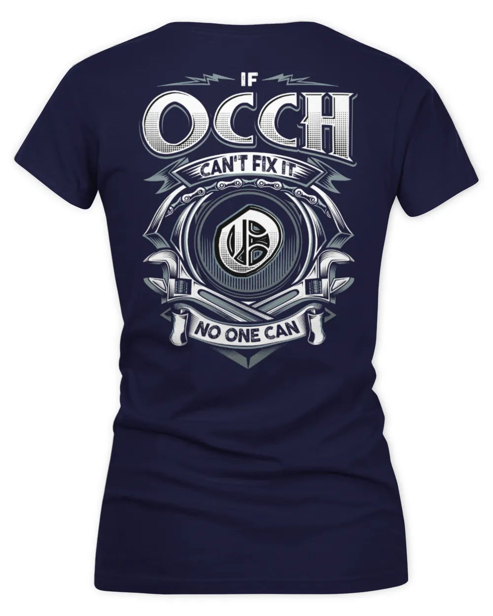 OCCH AP81-K4-626 - Personalized Ahmed Quote Apparel “If Ahmed Can't Fix It, No One Can” - Women's V-Neck T-Shirt - Navy